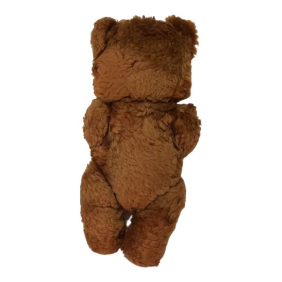 Vintage 8 Inch Brown Teddy Bear Plush Fully Jointed Glass Eyes Classic 80s/90s - Picture 6 of 9